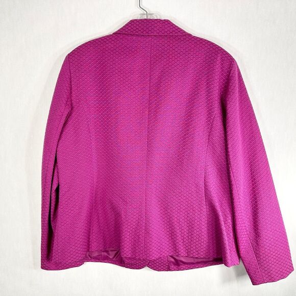 Liz Baker Plus Size 16 Blazer‎ Jacket Purple Textured Embroidered Lined 1524 - Picture 2 of 8